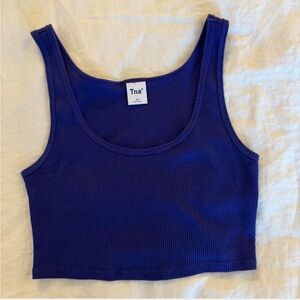 TNA Ribbed Crop Tank in Royal Blue